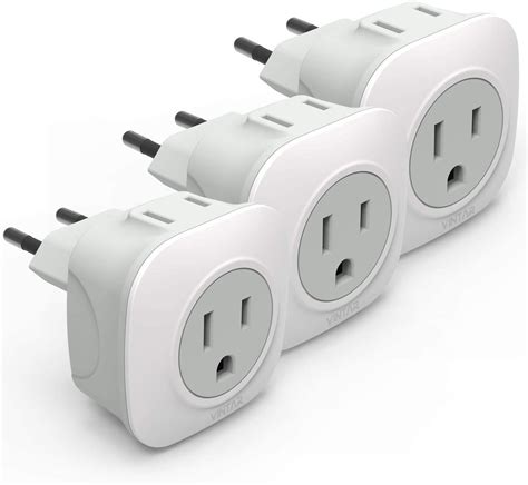 Vintar 3 Pack European Plug Adapter Travel Adapter For Europe Us To