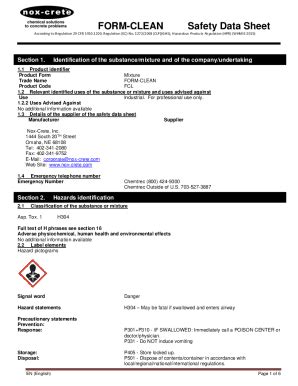 Fillable Online FORM CLEAN Safety Data Sheet BuildSite Fax Email