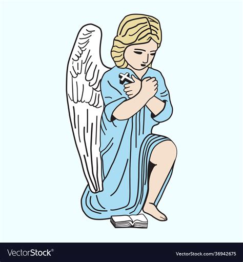 Little Angel Is Praying Icon Royalty Free Vector Image