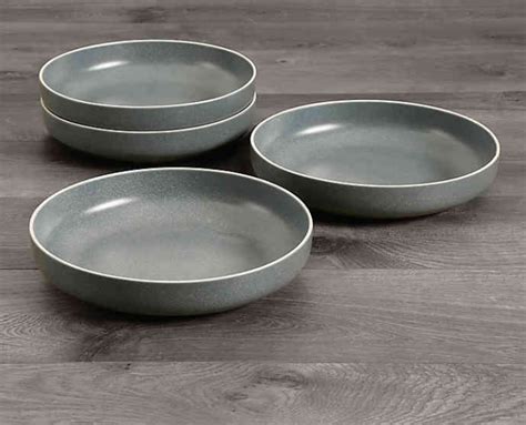 Gibson Stoneware Pasta Dinner Bowl Set With Raw Edge 4 Piece 9 Solid