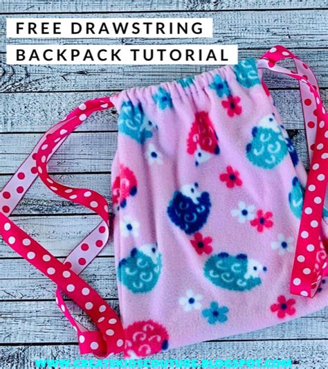 Create Kids Couture Free Drawstring Backpack Tutorial