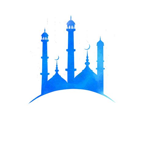Green Hari Raya Idul Fitri Mosque Silhouette Download Png Image