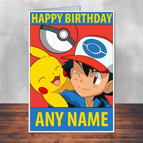 Pokemon Birthday Card Ash And Pikachu Fan Art By Martynandwells