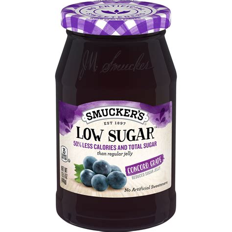 Smuckers Low Sugar Reduced Sugar Concord Grape Jelly 155 Ounces