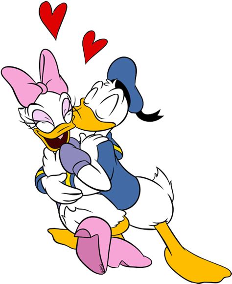Donald Duck Clipart Valentines Day Donald Duck Daisy Duck Kissing Png Download Full Size