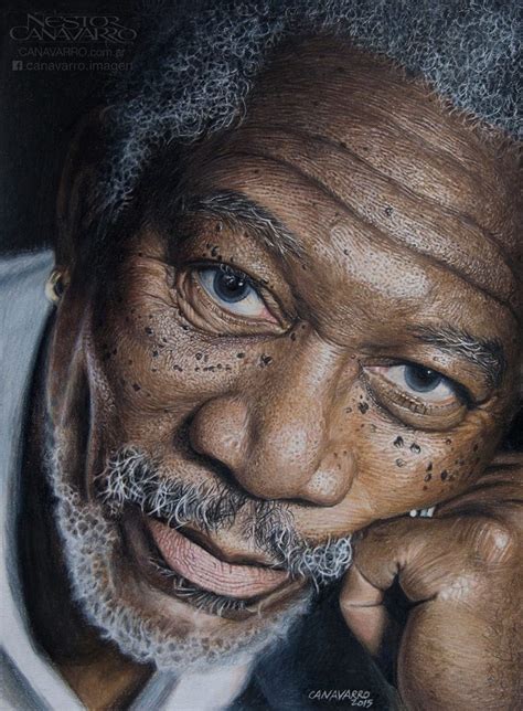 Morgan Freeman Desenhado Detalhadamente Por Néstor Canavarro Bons