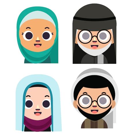 Premium Vector Muslim Avatar Character Vector