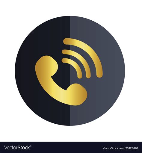 Phone Call Icon Black Circle Background Ima Vector Image