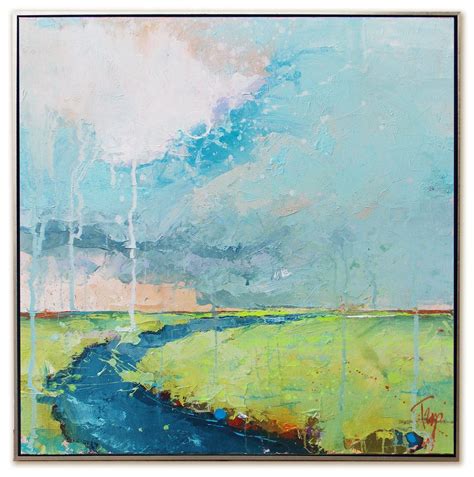 Backwater Blues 36 X 36 Abstract Art Painting Abstract Landscape