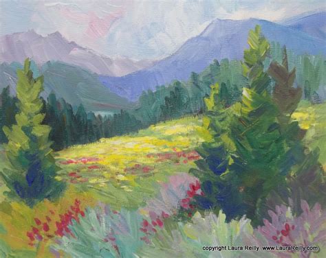 Daily Painters Of Colorado Contemporary Mountain Wildflower Landscape