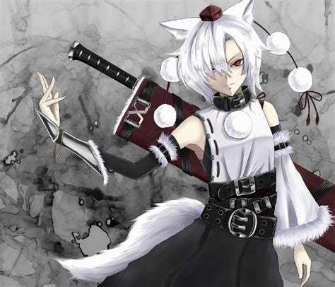 Anime Wolf Girl With Black And White Hair Anime