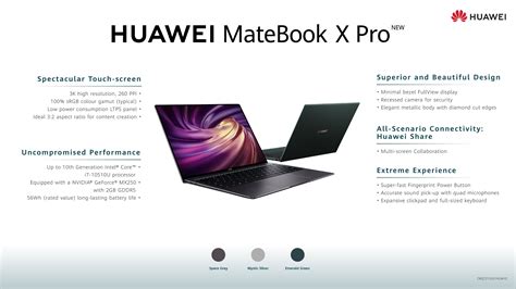 Infographic Huawei Matebook X Pro 2020 Top Features Huawei Central