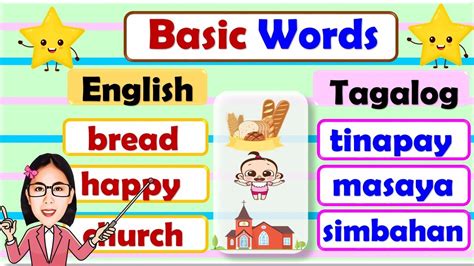 Learn Basic Words English Tagalog For Preschoolers Youtube