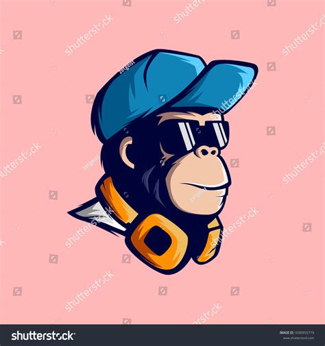 Cool Monkey Mascot Vector Premium Stock Vector Royalty Free