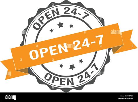 Open 24 7 Stamp Illustration Stock Vector Image And Art Alamy