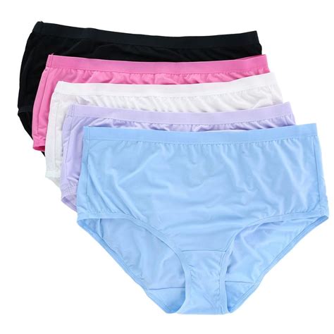 Fruit Of The Loom Womens Plus Size Microfiber Briefs Underwear 5 Pack