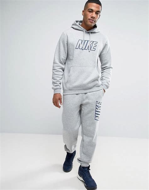 Nike Tracksuit Set With Large Logo In Grey 804306 063 Uk Men