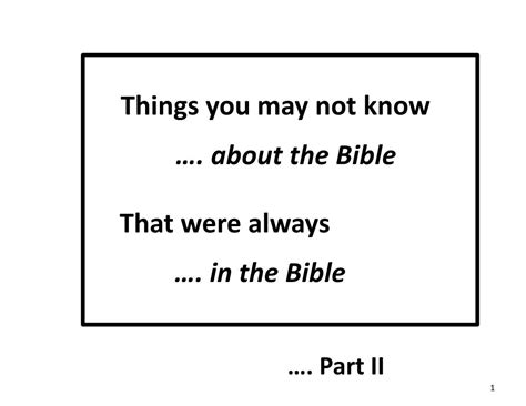 Things You May Not Know About The Bible That Were Always In The