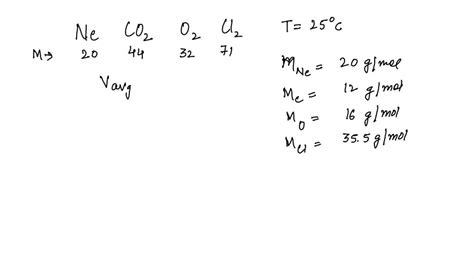 Solved Arrange Tne Following Gases In Order Of Reasing Average Molecular Speed At 25 Ch4 No2