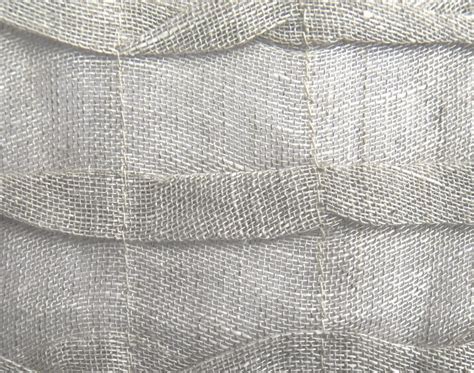 Open Weave Pleated Linen Gray Lines Linen Inc