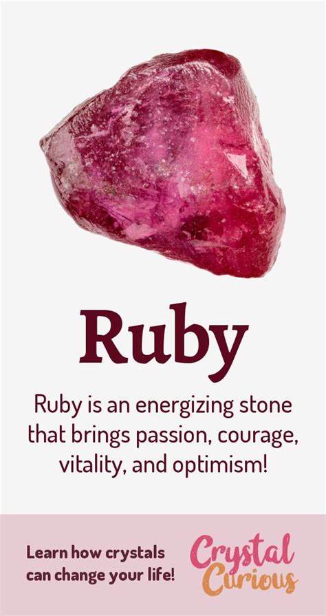 Ruby Meaning And Healing Properties Ruby Is An Energizing Stone That