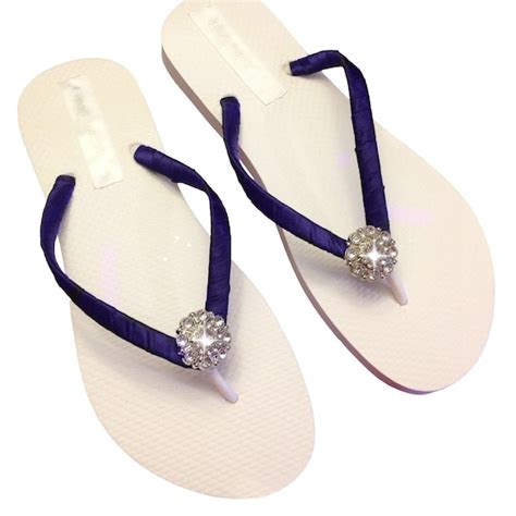 Items Similar To Navy Blue Bridesmaid Flip Flops Bridal Flip Flops