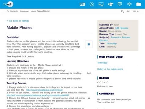 Mobile Phones Lesson Plan For 5th 11th Grade Lesson Planet