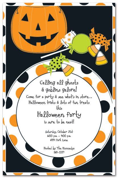 Treats Placesetting Halloween Invitations Potluck Party Invitations