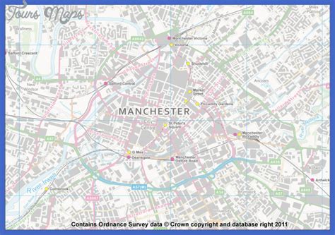 Map street rd the street,. Manchester Subway Map - ToursMaps.com