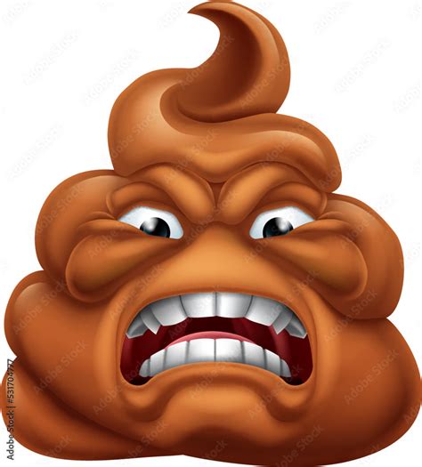 Angry Mad Dislike Hating Poop Poo Emoticon Emoji Stock Vector Adobe Stock