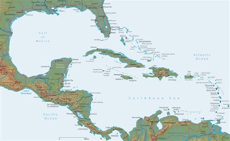 30 Physical Map Of Central America Online Map Around The World