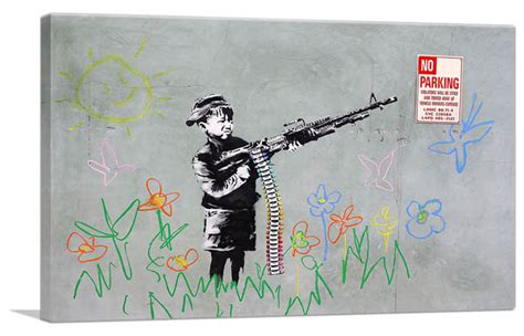 【楽天市場】バンクシー アートパネル Banksy Banksy「クレヨン シューターcrayola Shooter」キャンバスジークレ 絵画 ポスター 絵 バンクシー作品 【輸入品