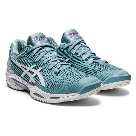 Asics Women S Clay Tennis Shoes Solution Speed Ff 2 In Smoke Blue