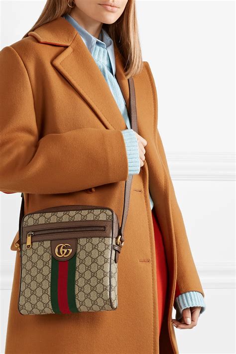 Gucci Ophidia Small Textured Leather Trimmed Printed Coated Canvas