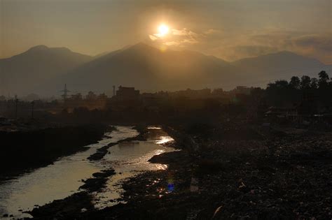 Sunset Over The Landscape In Kathmandu Nepal Image Free Stock Photo