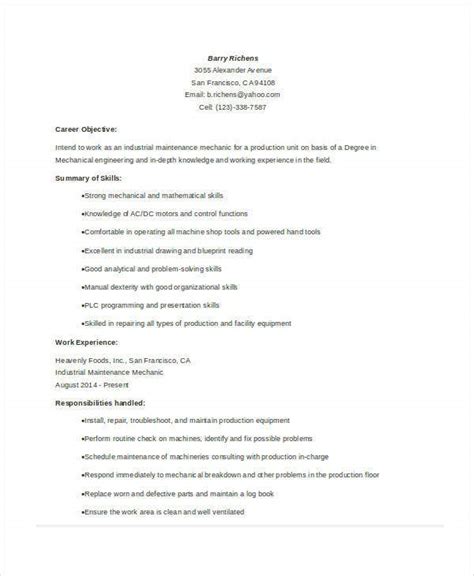 Our maintenance supervisor resume sample is the best blueprint you can use to package your skills together in the most enticing way. Maintenance Resume - 9+ Free Word, PDF Documents Download | Free & Premium Templates
