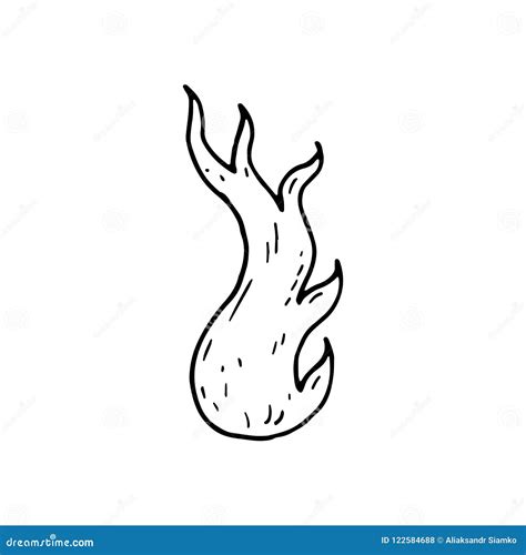 Hand Drawn Fire Doodle Sketch Style Icon Decoration Element Stock
