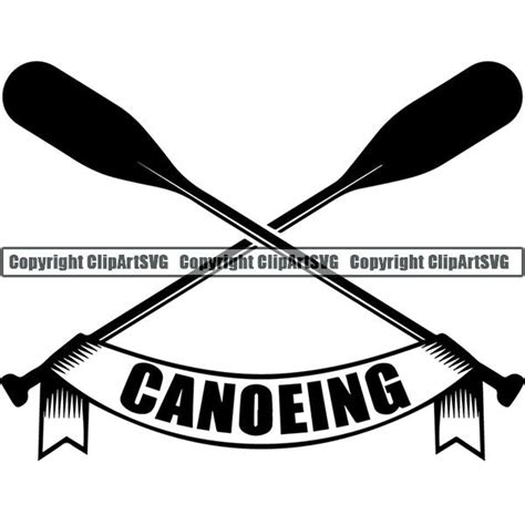 Kayak Kayaking Canoe Canoeing Raft Rafting Paddle Ore Logo Clipart Svg