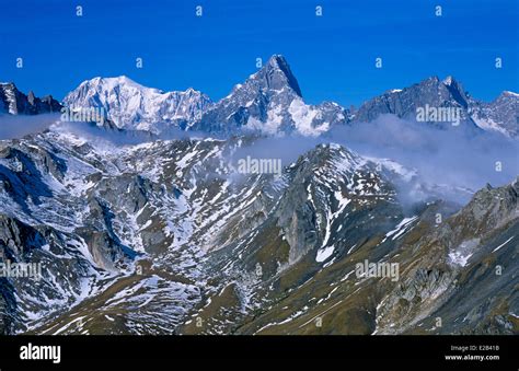 Switzerland Mont Blanc Massif Pass Of Grand Saint Bernard Panorama