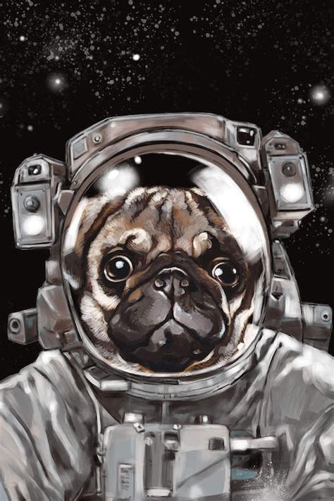Astronaut Pug Selfie Canvas Print By Big Nose Work Icanvas Nose
