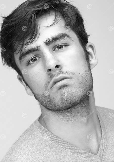 Black And White Portrait Of A Male Fashion Model Stock Photo Image Of