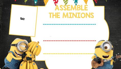 Free Banana Minion Invitation Template Free Printable Birthday