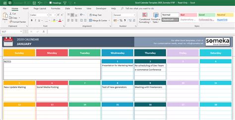 Excel Calendar Template 2019 Free Printable Calendar