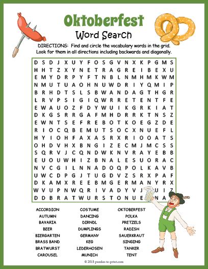 Free Printable October Word Search