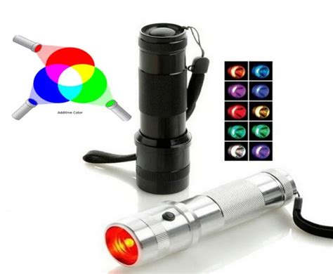 New Color Flashlight Rainbow Changing Rgb Led Color 3w Torch Alloy Rgb
