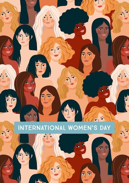 Premium Vector International Womens Day Illustration With Women Different Nationalities And