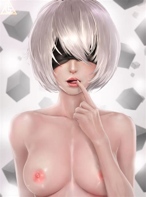 Rule 34 Blindfold Breasts Finger In Mouth High Resolution Highres Limgae Looking At Viewer