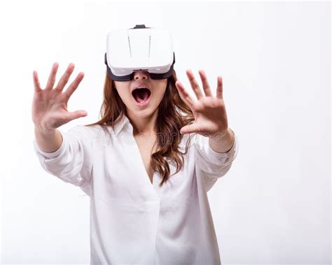Asian Woman In Virtual Reality Headset Stock Photo Image Of Video