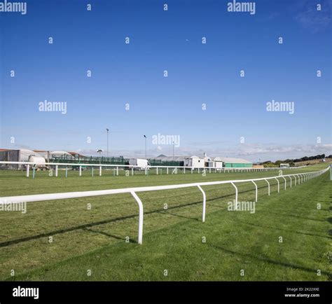 The Home Straight At Brighton Racecourse On The Edge Of The South Downs