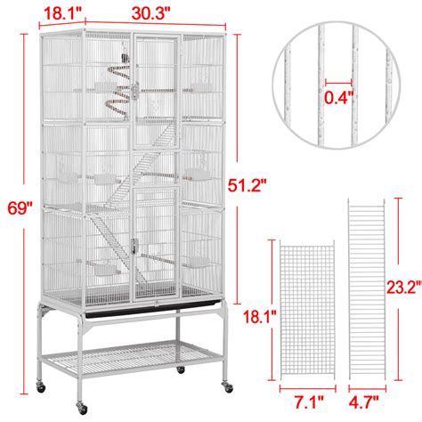 Buy Smilemart 69 H Rolling Extra Large Metal Bird Cage With Detachable